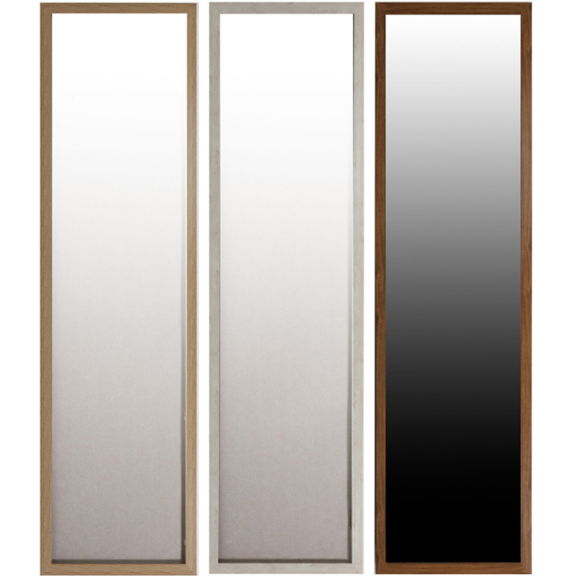 Single Wood Effect Over Door Mirror 1.2m x 33.9cm in Assorted styles - Size: 120 x 34cm - Brown - The Port. Co Gallery - Wilko - image 1