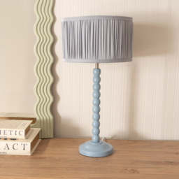 ValueLights Bobbins Pleated Drum Shade Powder Blue LED Table Lamp - Wilko - thumbnail 4