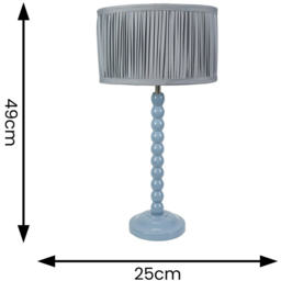ValueLights Bobbins Pleated Drum Shade Powder Blue LED Table Lamp - Wilko - thumbnail 5