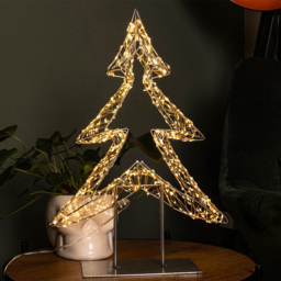 Samuel Alexander Warm White LED Dewdrop Christmas Tree on Metal Stand 1.5ft - Size: 1ft - Silver - Wilko