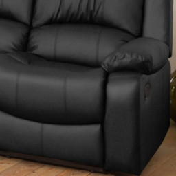 Glendale 3 Seater Black Bonded Leather Manual Recliner Sofa - Artemis Home - Wilko - thumbnail 4