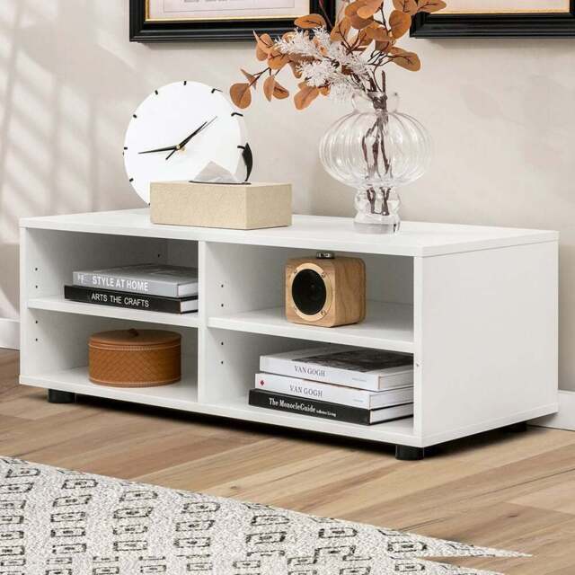 Costway 4 Shelf White Home TV Stand - Size: 101.6 x 53.3 x 12.7cm - Wilko - image 1