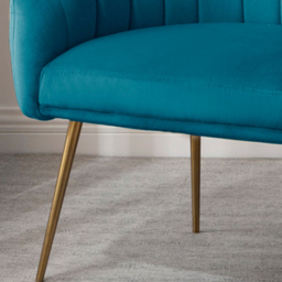 Artemis Home Helena Teal Velvet Accent Chair - Size: Single - Blue - Wilko - thumbnail 3