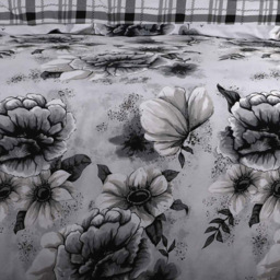 Velosso EasyCare King Size Grey Classic Floral Reversible Duvet Set - Serene - Wilko - thumbnail 4