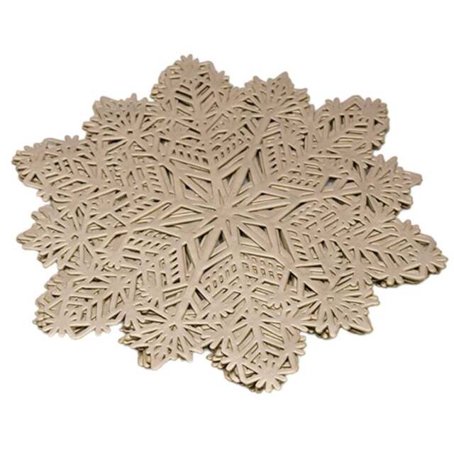 Marco Paul Gold Vinyl Snowflake Placemat and Coaster 6 Pack