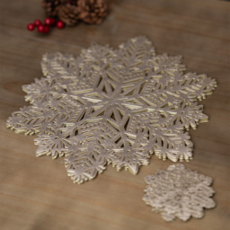 Marco Paul Gold Vinyl Snowflake Placemat and Coaster 6 Pack - thumbnail 3