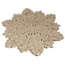 Marco Paul Gold Vinyl Snowflake Placemat and Coaster 6 Pack - thumbnail 1