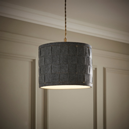 ValueLights Monza Grey Felt Weave Small Drum Shade - Size: 26 x 20 x 26cm - Wilko - thumbnail 7