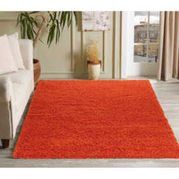 Desire Rugs Oxford Orange Plain Shaggy Rug 80 x 150cm - Wilko - thumbnail 3