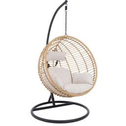 Charles Bentley Natural Swing Egg Chair with Cushions - Size: 1 Seater - Brown - Wilko - thumbnail 3
