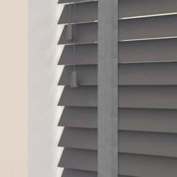 Caecus Real Wood Tape Venetian Blind Dark Grey 45 x 120cm - Size: 120 x 45 x 5cm - Wilko