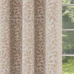 Enhanced Living Sherwood Natural Jacquard Leaf Thermal Blackout Eyelet Curtains 229 x 229cm - Size: W 229 x D 229cm - Wilko - thumbnail 4
