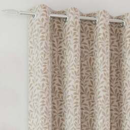Enhanced Living Sherwood Natural Jacquard Leaf Thermal Blackout Eyelet Curtains 229 x 229cm - Size: W 229 x D 229cm - Wilko - thumbnail 3