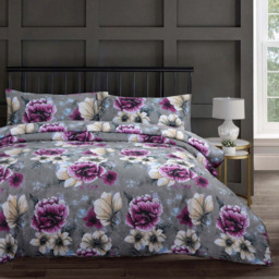 Velosso Single Cassia Floral Bedspread Set - Purple - Wilko - thumbnail 3