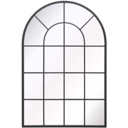 The Arcus Black Window Metal Leaner Wall Mirror 120 x 80cm - MirrorOutlet - Wilko - thumbnail 1