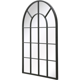 The Arcus Black Window Metal Leaner Wall Mirror 120 x 80cm - MirrorOutlet - Wilko - thumbnail 4