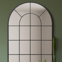 The Arcus Black Window Metal Leaner Wall Mirror 120 x 80cm - MirrorOutlet - Wilko - thumbnail 6
