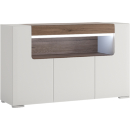 Florence Toronto 3 Door Single Shelf Sideboard - White - Furniture To Go - Wilko - thumbnail 3