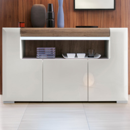 Florence Toronto 3 Door Single Shelf Sideboard - White - Furniture To Go - Wilko - thumbnail 1