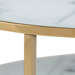 Florence Alisma White Marble Effect and Gold Round Coffee Table - Furniture To Go - Wilko - thumbnail 6