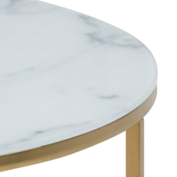 Florence Alisma White Marble Effect and Gold Round Coffee Table - Furniture To Go - Wilko - thumbnail 5