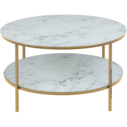 Florence Alisma White Marble Effect and Gold Round Coffee Table - Furniture To Go - Wilko - thumbnail 3