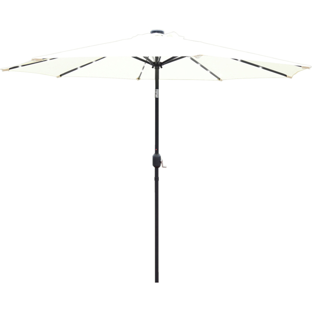 GlamHaus Cream LED Tilting Garden Parasolwith Crank Handle 2.7m - Wilko - image 1