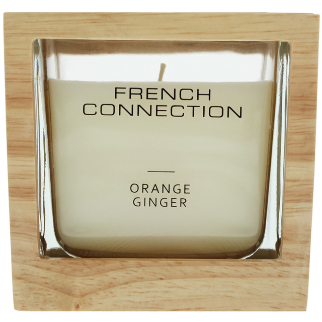 French Connection Wooden Collection Orange Ginger Scented Candle - Size: 9.2 x 10 x 9.5cm - n/a - Wilko - image 1