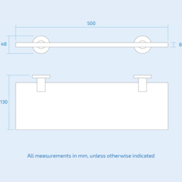 Nes Home Single Shelf Clear Glass Bathroom Rack with Round Chrome Brackets - Size: 4.8 x 50 x 13cm - Wilko - thumbnail 4