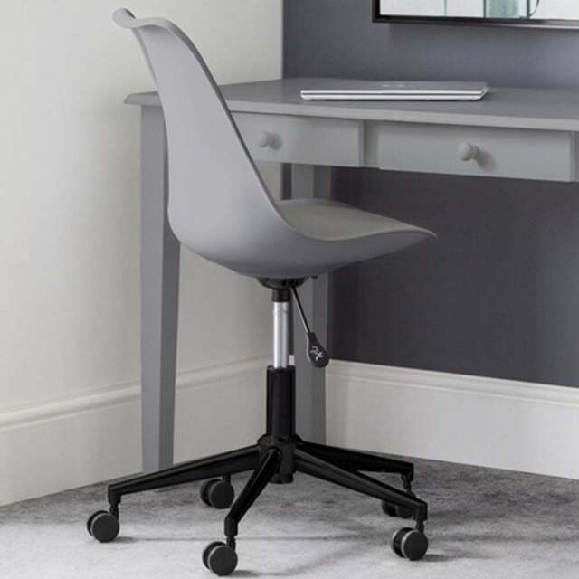 Julian Bowen Erika Grey and Black PU Swivel Office Chair - Size: 56 x 50 x 92cm - Wilko - image 1