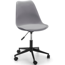 Julian Bowen Erika Grey and Black PU Swivel Office Chair - Size: 56 x 50 x 92cm - Wilko - thumbnail 3