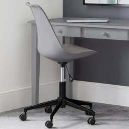 Julian Bowen Erika Grey and Black PU Swivel Office Chair - Size: 56 x 50 x 92cm - Wilko - thumbnail 1