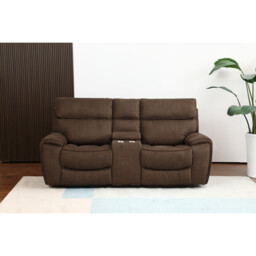 Cancun 2 Seater Brown Reclining Sofa - Wilko - thumbnail 3
