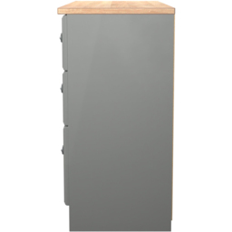 Crowndale Norfolk 6 Drawer Dusk Grey and Bardolino Oak Wide Chest of Drawers Ready Assembled - Dusk Grey & Bardolino Oak - Wilko - thumbnail 4