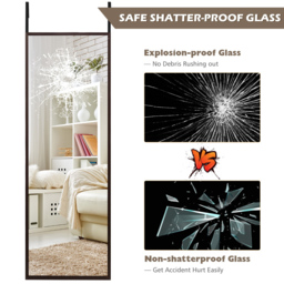 Costway Brown Full Length Wall Mirror 180 x 36cm - Wilko - thumbnail 6
