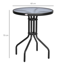 Outsunny Bistro Table Round Dining Table - Size: 70 x 60 x 60cm - Black - Wilko - thumbnail 7