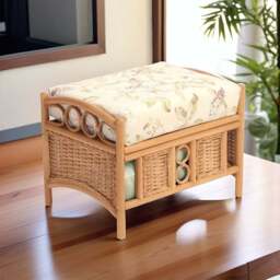 Desser Furniture Vale Wicker Lily Light Oak Footstool - Size: 107.0 cm x 81.0 cm x 46.0 cmcm - Brown - Wilko - thumbnail 6