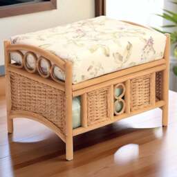 Desser Furniture Vale Wicker Lily Light Oak Footstool - Size: 107.0 cm x 81.0 cm x 46.0 cmcm - Brown - Wilko - thumbnail 1