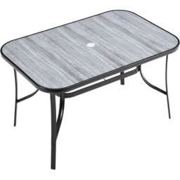 Living and Home Wicker 4 Seater Wood Grain Rectangular Patio Set - Black - Wilko - thumbnail 4