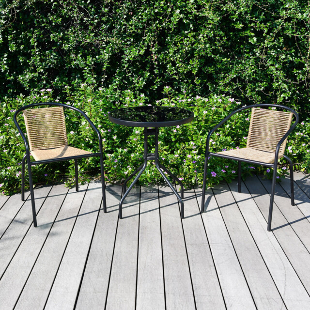 Camden Bistro Set Black - Outdoor Essentials - Wilko - image 1