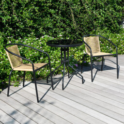 Camden Bistro Set Black - Outdoor Essentials - Wilko - thumbnail 7