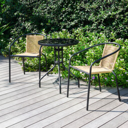 Camden Bistro Set Black - Outdoor Essentials - Wilko - thumbnail 6