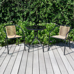 Camden Bistro Set Black - Outdoor Essentials - Wilko