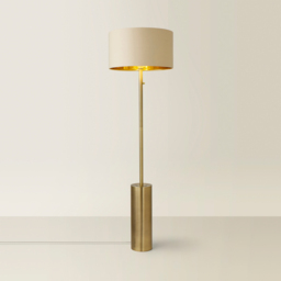ValueLights Lexy Reni Beige Shade Antique Brass LED Floor Lamp - Size: 150 x 45 x 45cm - Gold - Wilko - thumbnail 6