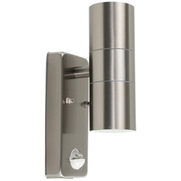 ValueLights Set of 2 Silver Warm White Bulb PIR Wall Up-Down Outdoor Lights - Size: 22 x 6.5 x 11.5cm - Wilko - thumbnail 4