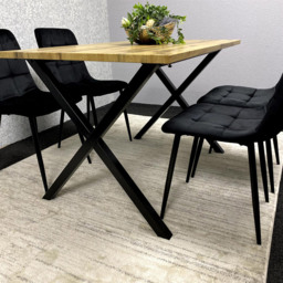 Kosy Koala 4 Seater MDF and Velvet Dining Table Set Black - Brown - Wilko - thumbnail 5