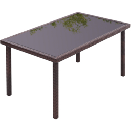 Living and Home 6 Seater Rectangle Rattan Table Brown - Wilko - thumbnail 5