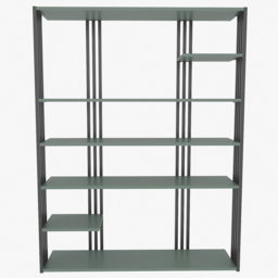 Decorotika Jeni 6 Shelf Green and Black Bookcase - Size: 160 x 120 x 29.6cm - Multi - Wilko - thumbnail 6
