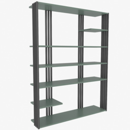 Decorotika Jeni 6 Shelf Green and Black Bookcase - Size: 160 x 120 x 29.6cm - Multi - Wilko - thumbnail 3