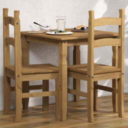 Corona 2 Seater Dining Set Antique Wax - Brown - Wilko